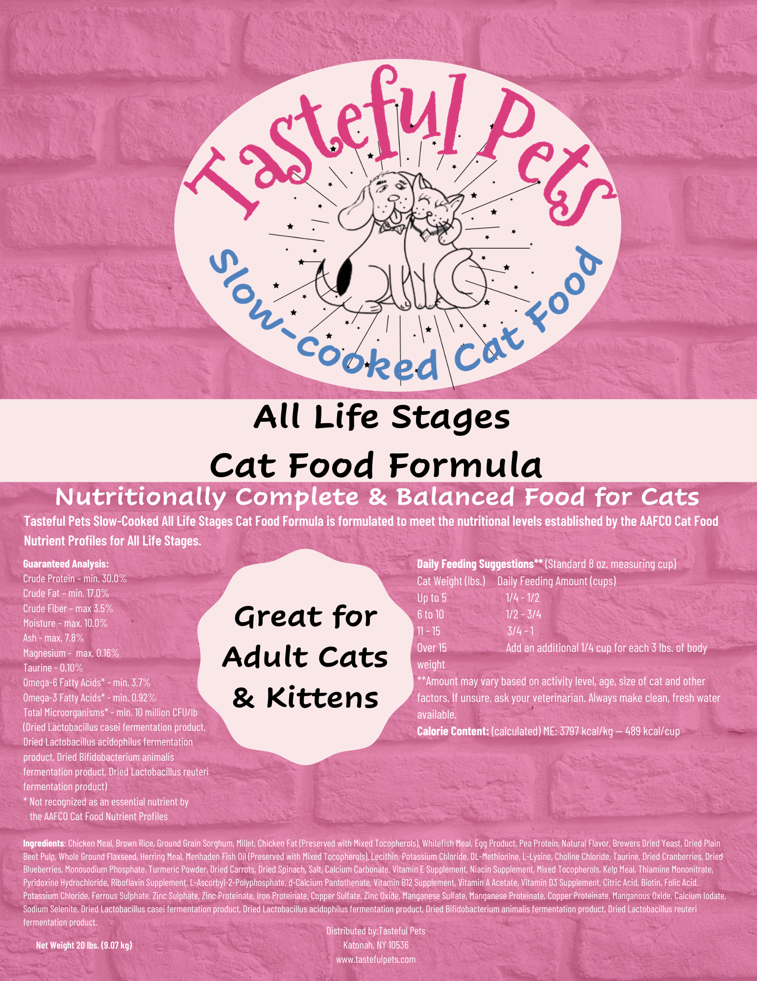 Tasteful Pets Slow cooked All Life Stages Cat Food Formula