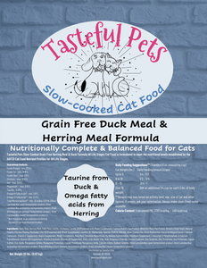 Tasteful Pets Slow-cooked Grain Free Duck Meal & Herring Meal Cat Food Formula