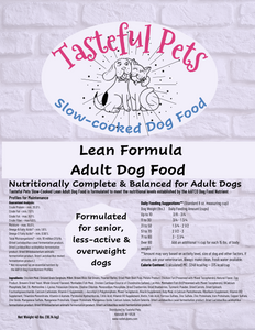 Tasteful Pets Slow-cooked Lean Formula Dog Food